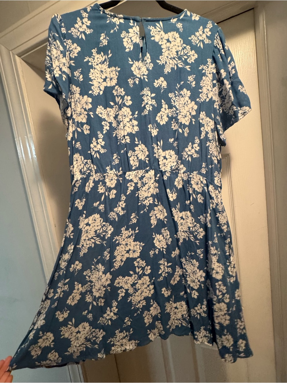 Old Navy Teal and White Floral Mini Dress - Picture 2 of 4